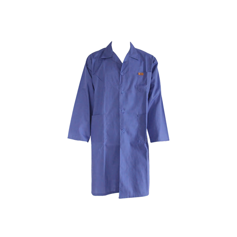 J06 100% Cotton Twill Blue Breathable Long Labcoat Jacket